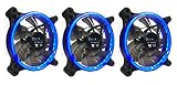 APEVIA 312L-CBL 120mm Silent Dual Rings Blue LED Fan with 32 x LEDs & 8 x Anti-Vibration Rubber Pads (3 Pk)