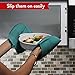 The Ultimate Silicone Oven Mitts / Pot Holders. Unique Design Makes These Kitchen Mittens Heat Resistant Up To 500°F, Non-Slip & Flexible for the Highest Protection & Performance (Teal, 1 Pair)