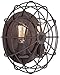 Industrial Cage 14" Wide Dark Rust Wall Sconce