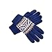 YAN & LEI Women's Trees and Flower Stem Knitted Winter Gloves with Roll Up Cuffs