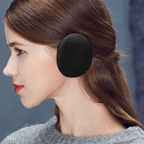 Bandless Ear Warmers/Earmuffs Winter Ear Covers Outdoor Fleece Ear Muffs for Men Women Kids(Black)