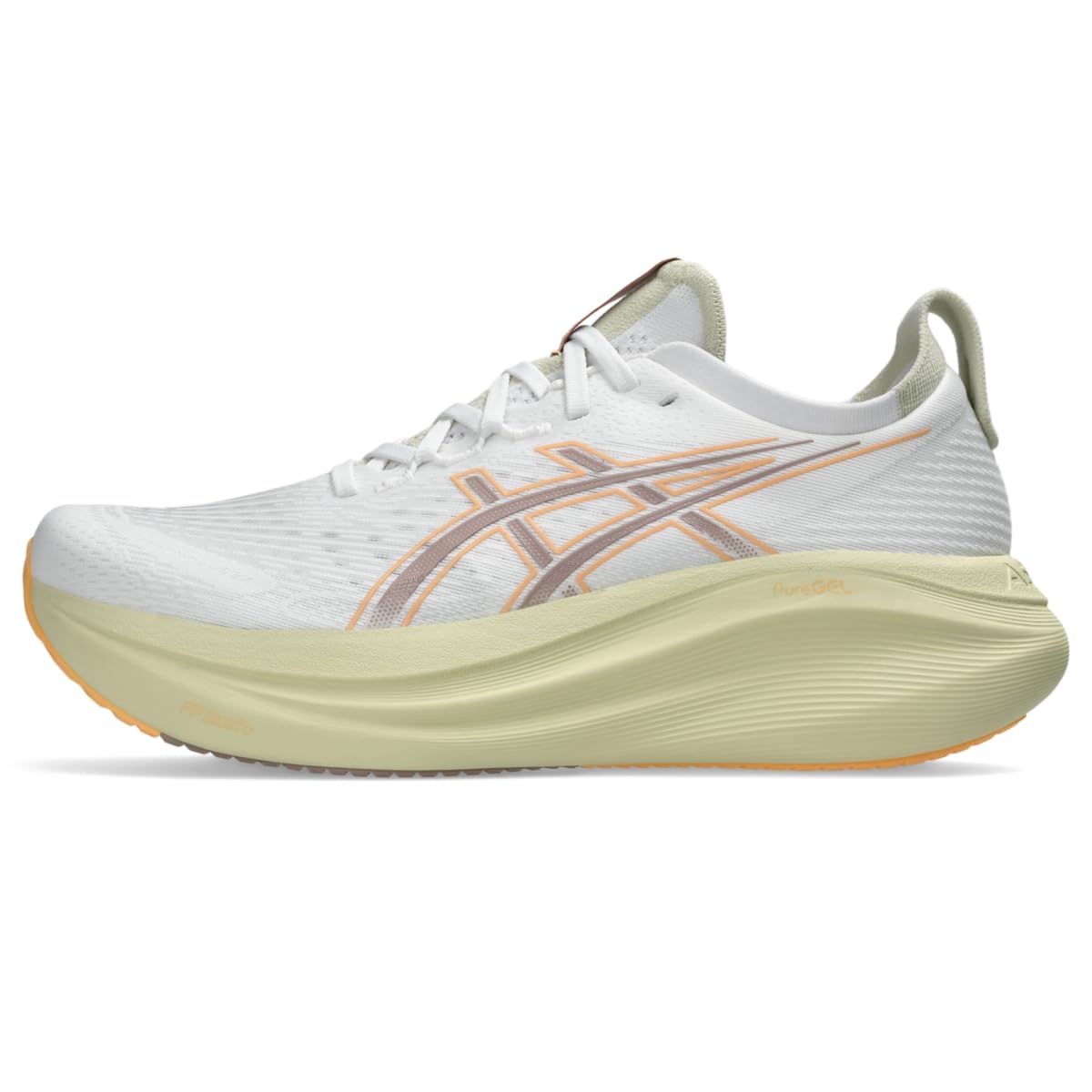 ASICS Men's Gel-Nimbus 27 Running Shoe, 14, White/Fawn Image