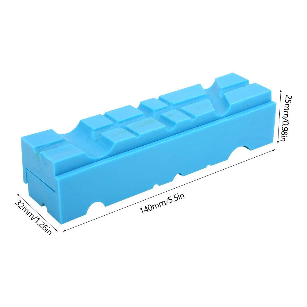 2pcs Vise Jaws, 5.5" Multi-Groove Magnetic Soft Bench Vise Vice Jaw Pad Accessories, Blue - Image 3