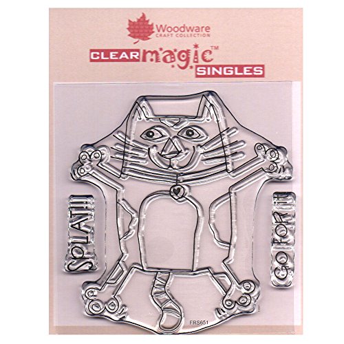 Woodware 4 x 4 Clear Cling Stamps - FRS051 Splat Cat