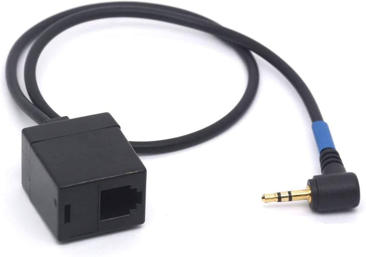 Tomost RJ9/ RJ22 Female to 2.5mm Male Headset Cable, 4P4C RJ9 to 90 Deg Angled 2.5 Phone Adapter for Avaya Plantronics ATT