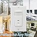 TOPGREENER TDOS5-W-2PCS Motion Sensor Light Switch, PIR in Wall Sensor Switch, Occupancy Sensor Light Switch 150W LED/CFL, 1/4HP, Wall Plates Included, Neutral Wire Required, White, 2 Pack