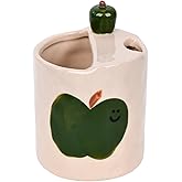 JMCRATE Coffee Mug Espresso Cup 10oz 3D Apple Ceramic Coffee Mugs Porcelain Coffee Cup Hand-Painted Multiple Use for Kitchen, Dining-Green
