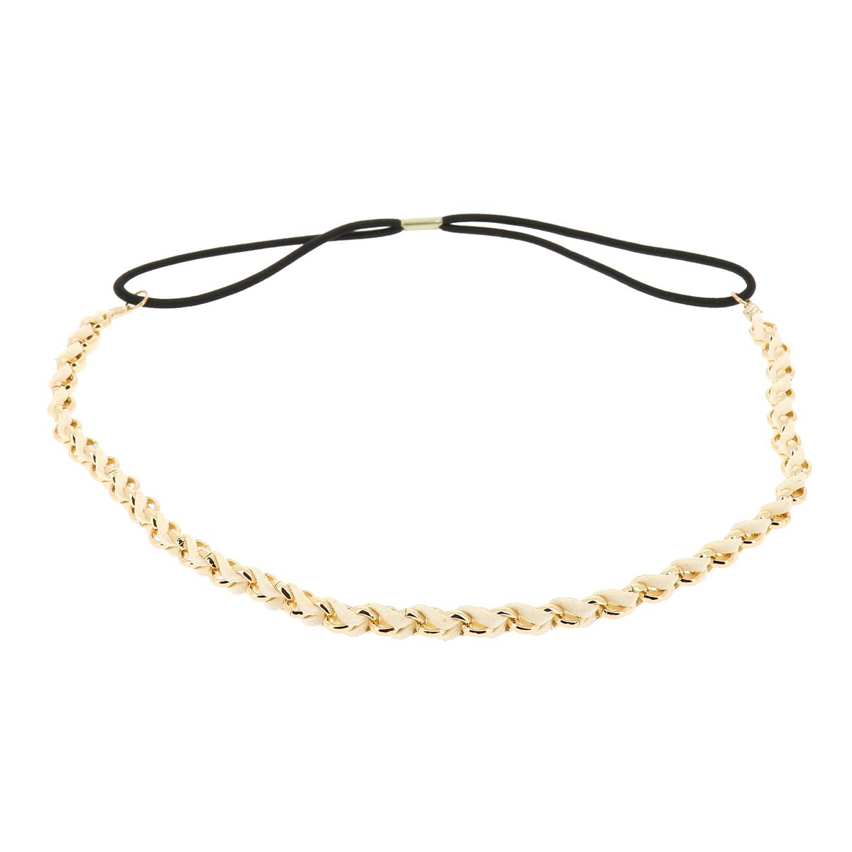 White and Golden Suede Headband - Women Hair Band
