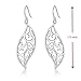 Highly Polished Sterling Silver Filigree Fluttering Leaves Design Dangle Drop Earrings