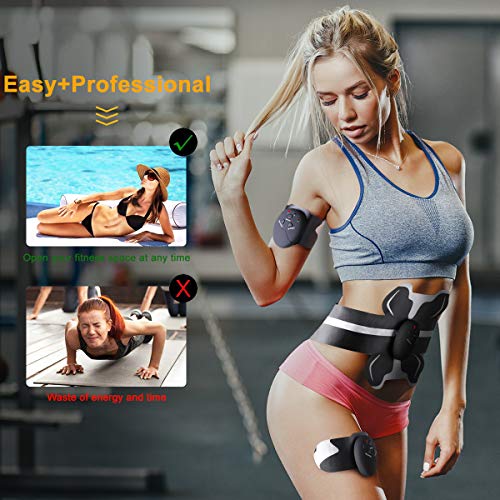 Antmona Abs Stimulator, Muscle Toner - Abs Stimulating Belt- Abdominal Toner- Training Device for Muscles- Wireless Portable to-Go Gym Device- Muscle Sculpting at Home- Fitness Equipment, Black - Thumbnail 2