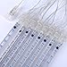 Lwind Meteor Shower Rain Lights,Twinkling Romantic Lights for Party, Wedding, Christmas, etc.11.8inch 8 Tubes (White)