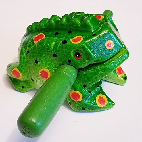 image for MusicFrog Thailand Hand Carved Wooden Frog Guiro Rasp Croaking Sound T