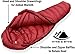 Hyke & Byke Quandary 15 F Hiking & Backpacking Sleeping Bag - 3 Season, 650FP Duck Down Sleeping Bag - Ultralight - Maroon - 78in - Regular