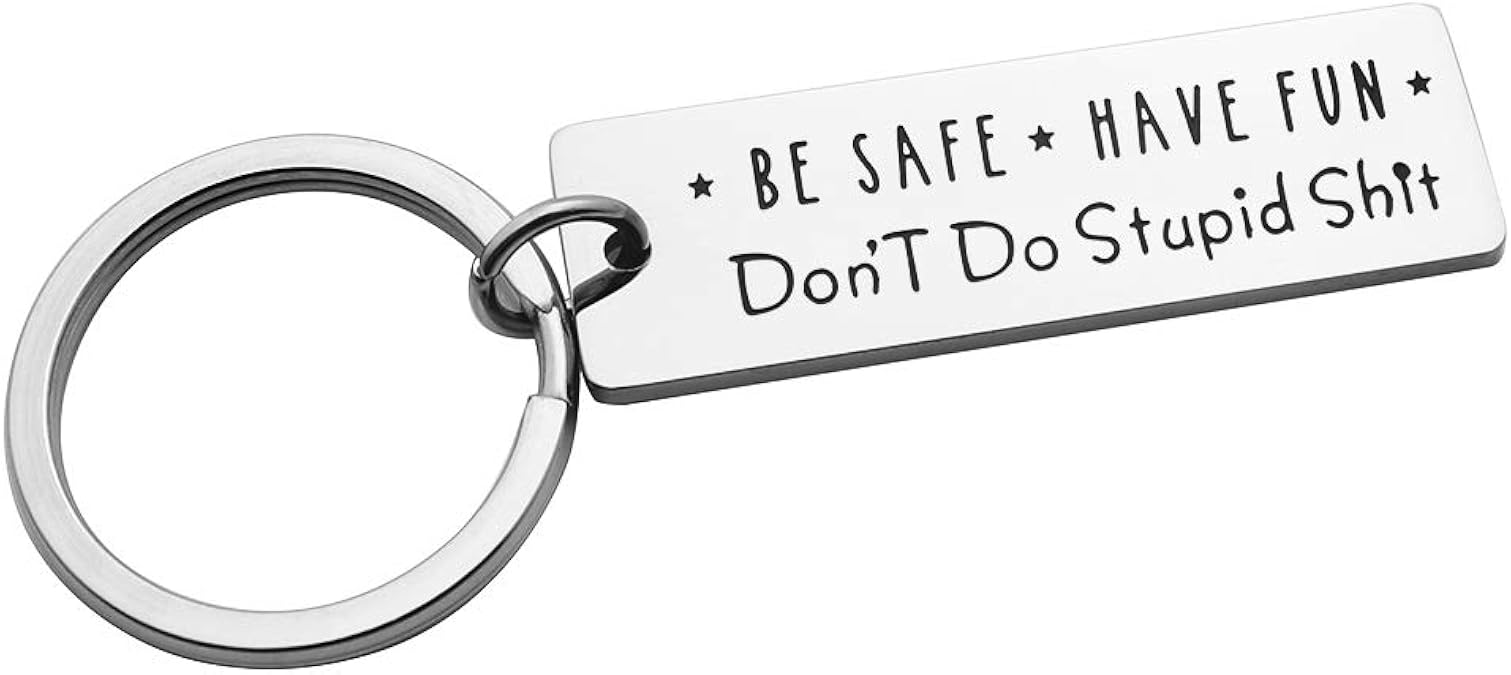 Don't Do Stupid Shit Funny Keychain Hand stamped Key Chain