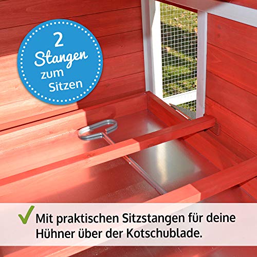 zooprinz hochwertige Hühnervoliere mit Nistkasten im Schwedenstil - aus massivem Vollholz und stabilem Draht… – Bild 6