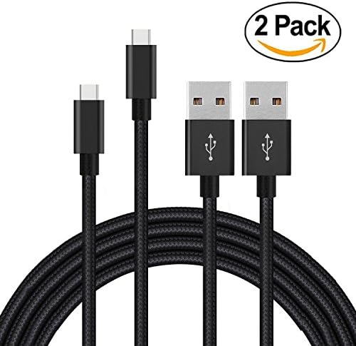 2 Pack Charger Cable for Xiaomi MI A1, GoPro 5, GoPro5 Data Sync USB C Charging Cords 3.3ft (Black)