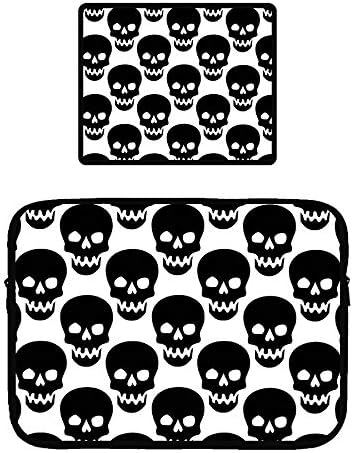 15 inch Microsoft Surface Book Protective Soft Sleeve Case Cover Bag Safe Interior Locking Edge Mouse Pad, Skull