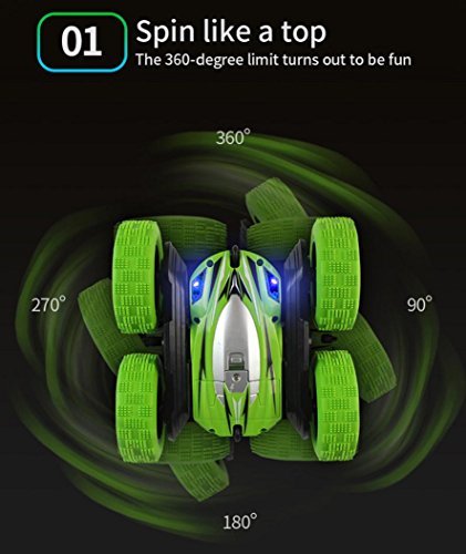 image for Gbell RC Cars Off-Road Vehicles- Kids 360° Rotate Stunt Car Model - R