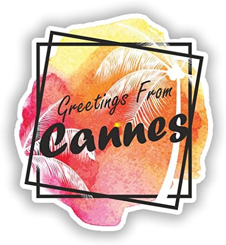 2 x Greetings From Cannes Vinyl Stickers
