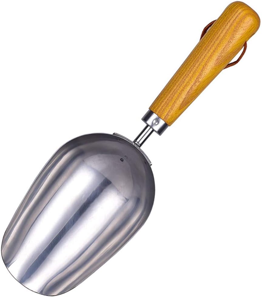 kengb Traditional Soil Scoop,Stainless Steel Garden Trowel,Garden
