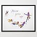 Dignovel Studios 8X10 Peter Pan Never grow up Inspired quote Watercolor Art Print Poster Home Decor N325