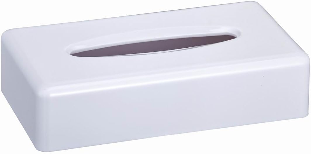 VERSACE DUNN OBLONG Tissue Dispenser white, Rectangle facial Tissue Dispenser Holder Kleenex Flat Napkin Dispenser Bathroom Vanity Countertops (white)