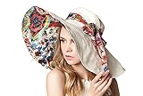 Eleter Women's Large Wide Brim Floppy Visor Summer Foldable Beach Sun Hat (FBA)
