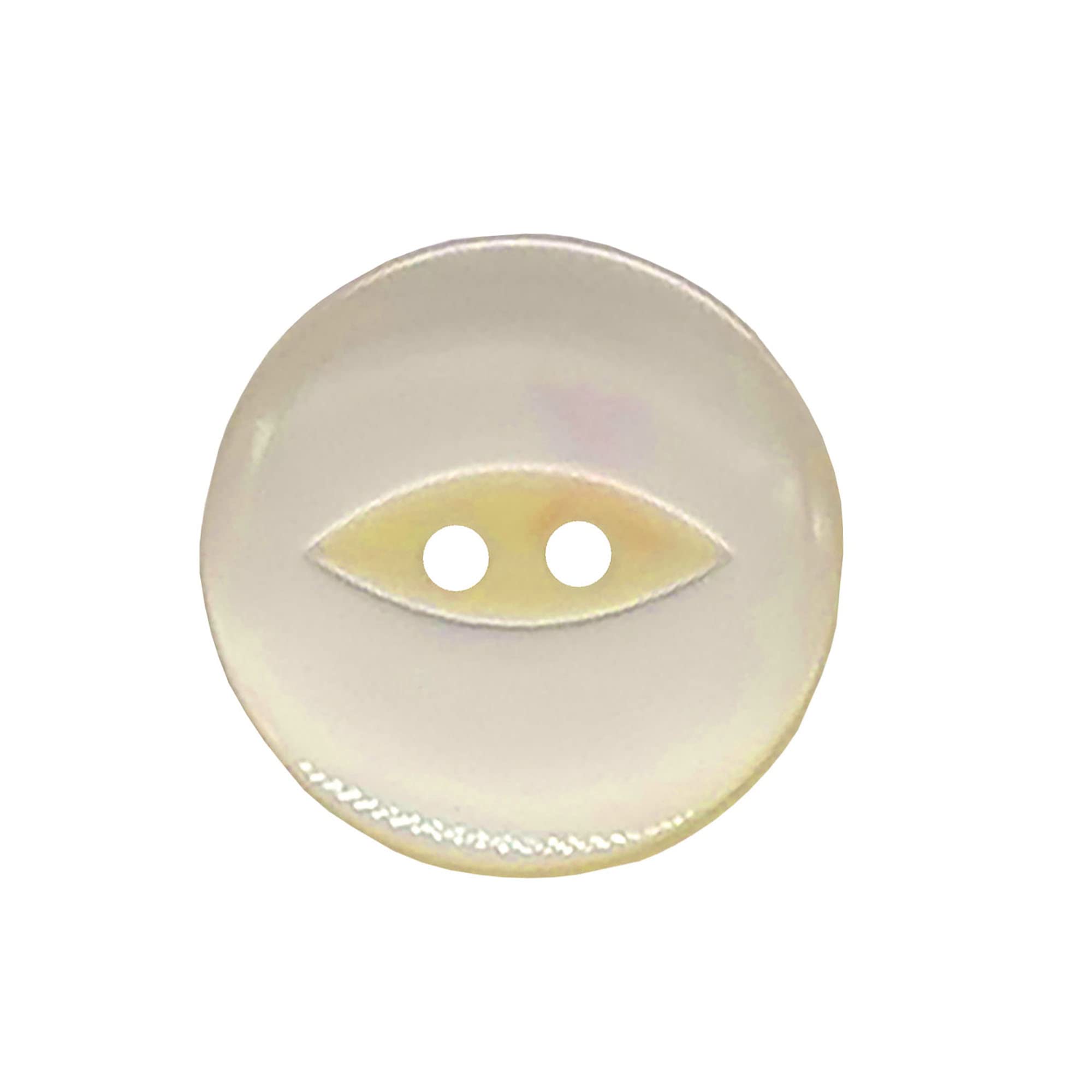The Bead Shop 20 Pack Round Fish Eye Buttons, Baby Buttons, Sewing, Knitting & Crafts - Cream 14mm / 22 Lignes