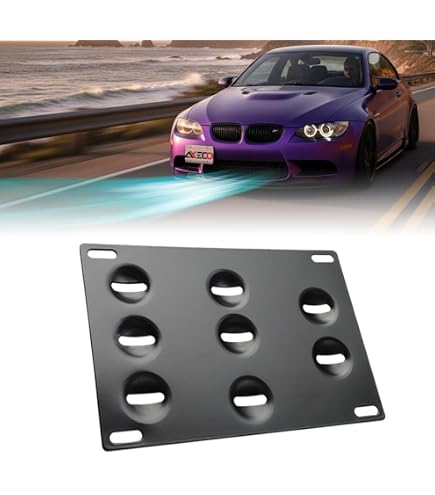 GTPLUS Front Bumper Tow Hook License Plate Mounting Bracket