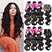 Beauty Princess Brazilian Body Wave with Closure 8a Unprocessed Brazilian Virgin Hair 3 Bundles with Middle Part Closure Natural Black Human Hair Bundles With Closure(22 24 26 with 20inch)