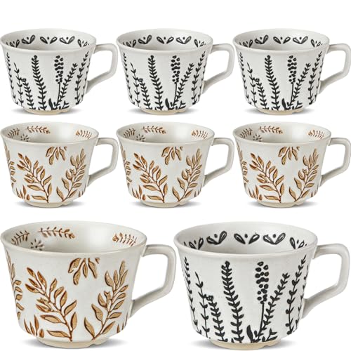 Sunnychicc 8 Pcs Ceramic Coffee Mugs 12 oz
