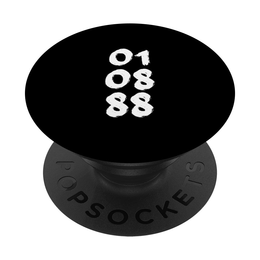 01.08.88 - Birthdate Design with Birth Day.Month.Year PopSockets Swappable PopGrip