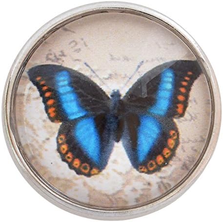Blue Morpho Butterfly Glass Nugz - interchangeable jewelry snap