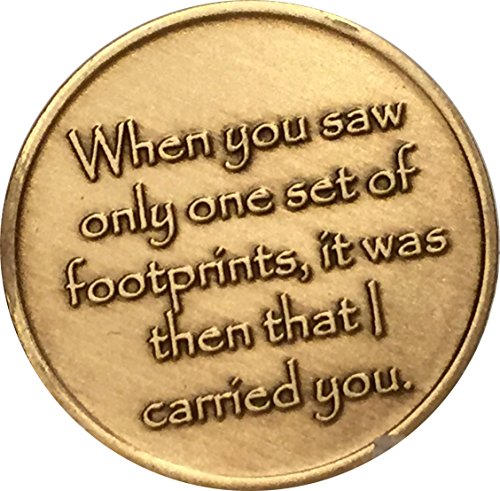 Set of 4 Medallions Chips Footprints Gods Will Came To Believe Serenity Better Yesterday