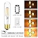 Leools Led Tube Bulb Glass 4W Dimmable Edison T10 Tubular Bulb,E26 Medium Base Filament Lamp 40 Watt Incandescent Bulb Equivalent 2700K Warm White,Clear Glass,No Flicker,3 Pack.