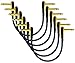 WORLDS BEST CABLES 6 Units - 9 Inch - Pedal, Effects, Patch, Instrument Cable Custom Made Made Using Mogami 2319 Wire and Eminence Gold Plated ¼ inch (6.35mm) R/A Pancake Type Connectors