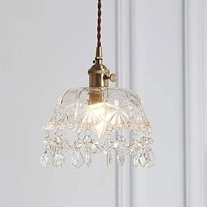 Lámpara de techo vintage Retro estilo japonés latón puro transparente