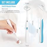 ACWOO Dental Mirror with Light 2PCS LED Mouth Inspection Mirror Anti Fog view 2