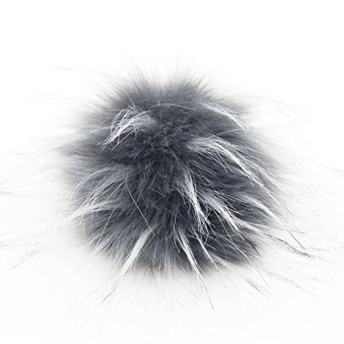Furling DIY 12pcs Faux Raccoon Fur 4.3inch Pom Pom Ball For Knitting Hat DIY accessories (Popular Mix) - Thumbnail 3