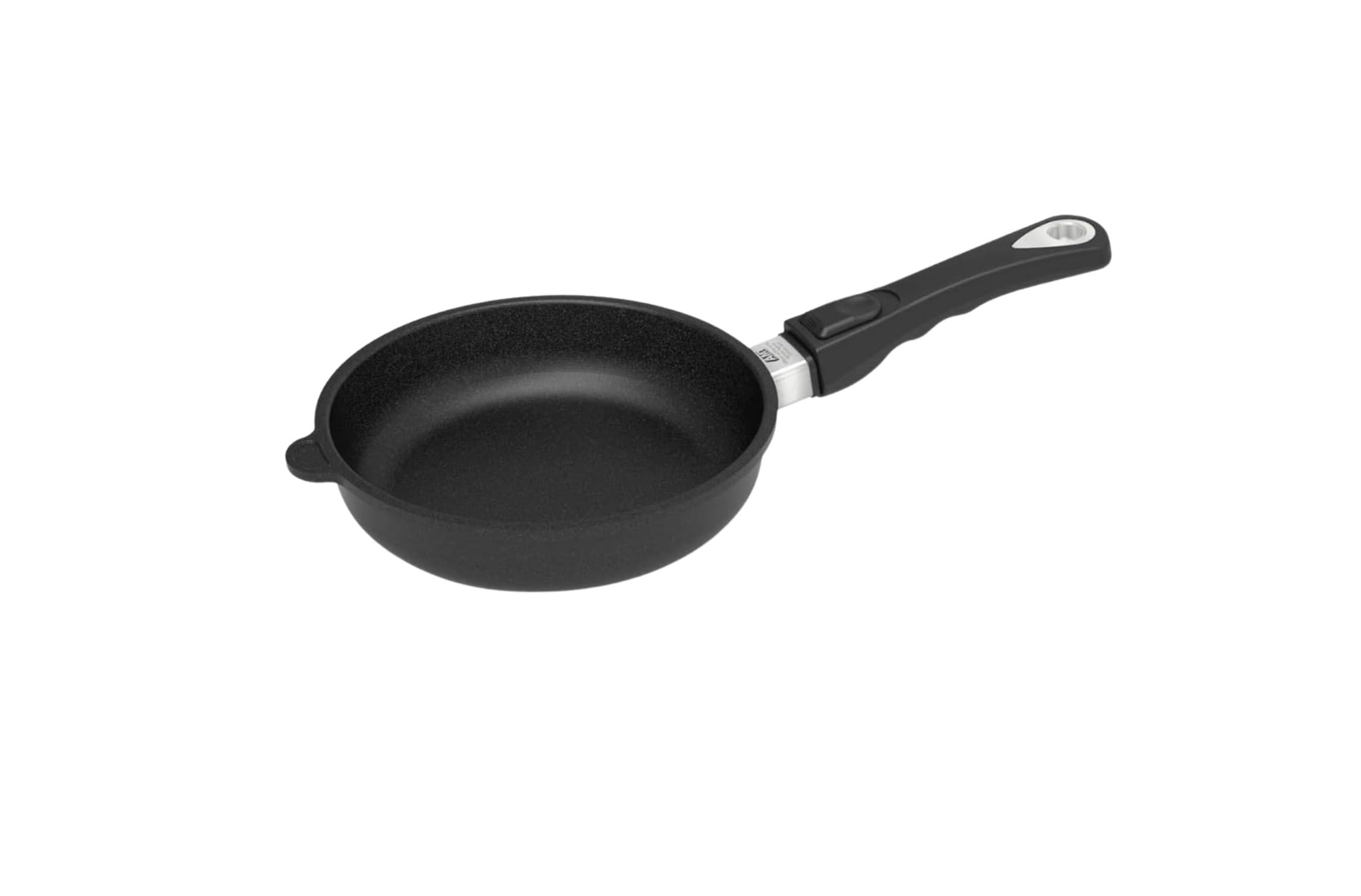 AMT Gastroguss AMZN-I-520-Z20B Frying pan 20 cm Ø, 5 cm high, Removable Handle, Suitable for Induction, Lotan Non-Stick Coating, cast Iron pan (cast Aluminium),