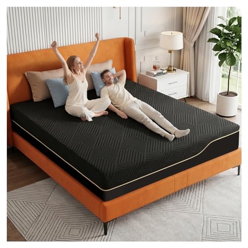 SAFONUS Colchón King Size de Memory Foam 20CM, Colchón para el Dolor de Espalda, Cama de Gel de Cobre Refrigerante en Una Caja, Firmeza Media Terapéutica, Soporte Ergonómico, 200x190cm, Negro