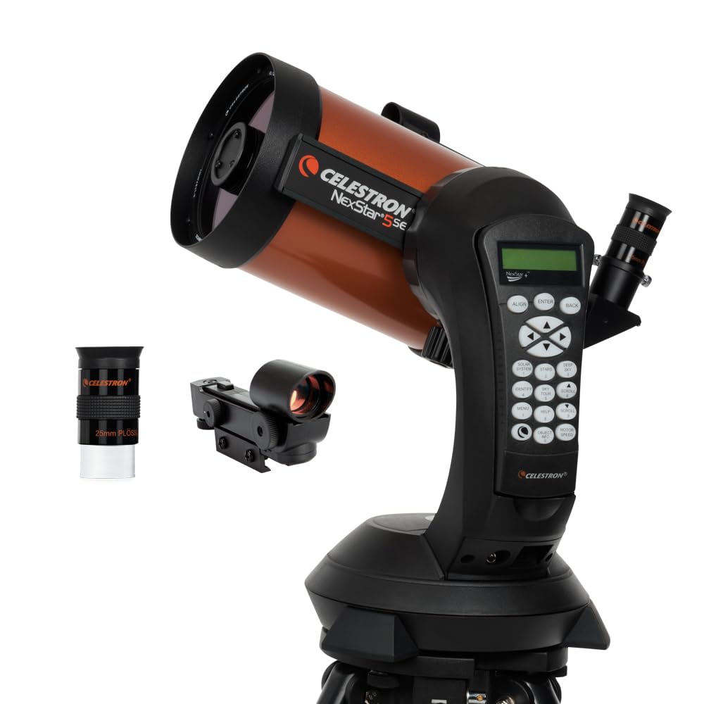 Telescopio computarizado Celestron NexStar 5SE – Tubo óptico Schmidt-Cassegrain de 5 pulgadas – Montura GoTo totalmente automatizada con SkyAlign – Ideal para principiantes y usuarios avanzados – Base de datos de más de 40.000 objetos