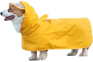 Petmolico Dog Raincoat Waterproof Hooded Slicker Poncho for L to XX-Large Dogs and Puppies Yellow Rain Coat - L(L-XXL)