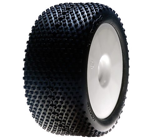 Team Losi 1/8 XTT TruggyTireBlMntdw/ Wht Whl0 0ffset (2)