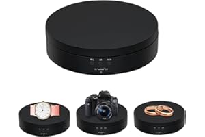 Mcbazel 360 Degree Rotating Display Stand, 5.4 Inch Motorized Spinning Platform, Electric Lazy Susan, Turntable Table Base for Photography, Jewelry, Watch, Cup - Max Load 3kg, Black