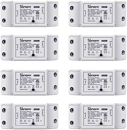Sonoff WiFi Switch 8-Pack Alexa Switches Wireless Remote Control Electrical for Household Appliances,Compatible with Amazon Alexa and Google Home,DIY Smart Home Devices on Your Phone