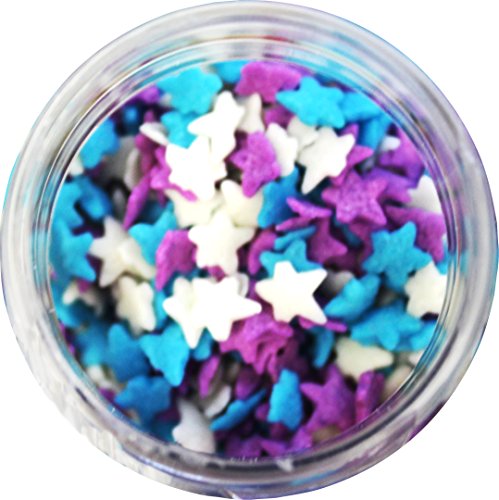 Light Blue, Purple, & White Stars Edible Sprinkles - 8 oz