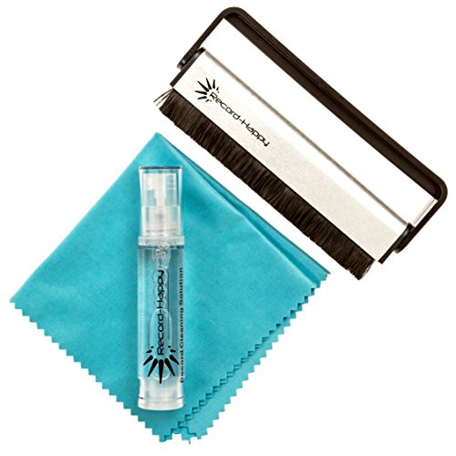 Vinyl Record Cleaning Brush Set Carbon Fiber Brush, Microfiber Cloth