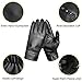 LETHMIK Winter Driving Leather Gloves Womens Touchscreen Texting Fleece Lined with Rivet Cuff Black-M