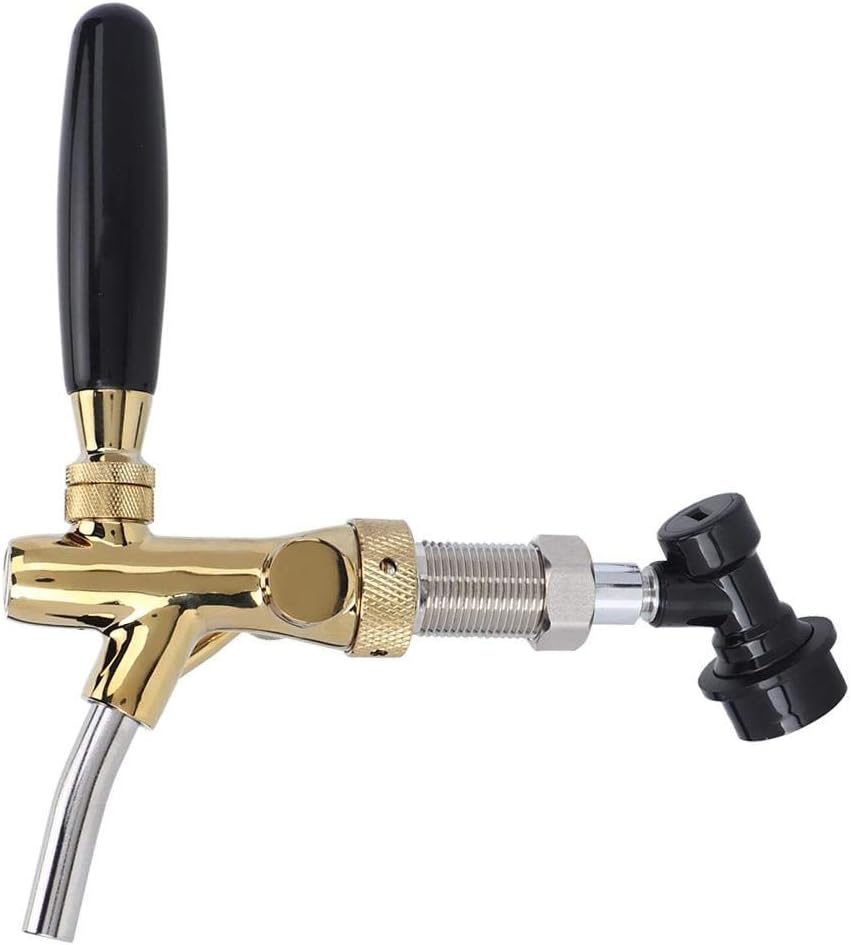 Eastbuy Beer keg Faucet - Light Golden Stainless Steel Adjustable Beer Faucet Tap with Ball Lock for Homebrew Barrel Wine Beverage for Drinking